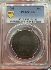 1795 PCGS G06 Flowing Hair Half Dollar 50c - 2 Leaves Original Skin - Picture 1 of 3