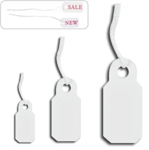 1000Pc White Jewelry Price Tag for Jewelry String Price Tag w/string Hanging Tag - Picture 1 of 7