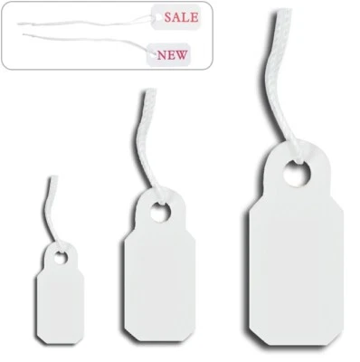 1000Pc White Jewelry Price Tag for Jewelry String Price Tag w/string Hanging Tag - Image 1 of 3