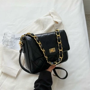 Women Mini Handbag PU Leather Shoulder Crossbody Luxury Trendy Black Purse - Picture 1 of 7