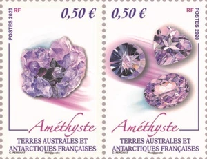FSAT 2020 TAAF MINERALES ANTÁRTICOS MINERAUX MINERALES AMATISTA 2v mnh - Imagen 1 de 1