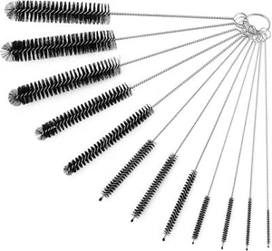 12-Piece Straw Cleaner Brush Set for Bottles, Cups, Tumblers (Black) - Picture 1 of 8