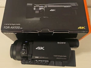 Sony FDR-AX100 4K Camcorder HandyCam 4K Ultra HD 20 MP Black 12x Japan - Picture 1 of 8