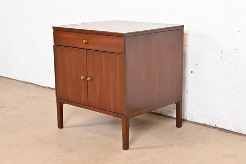 Paul McCobb Irwin Collection Mahogany and Brass Nightstand, 1950s Cover