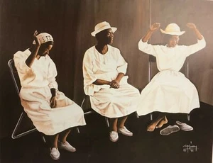 Schwarzer afroamerikanischer Frauen Kirche Gebet Amen 8x10 Druck gerahmt - Bild 1 von 1