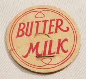 VTG Dairy Advertising Cardboard Milk Bottle Cap "Butter Milk" Art & Crafts Decor - Picture 1 of 6
