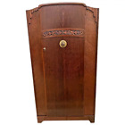 Gorgeous Art Deco Wardrobe Armoire Cabinet Locking  Door shelf Hangar Rod 