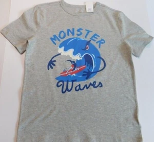 Gap T-Shirt Boy Heather Gray Blue SIZES L XL XXL Monster Waves Surfing NEW - Picture 1 of 4