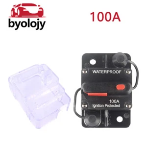 100A Circuit Breaker W/Manual Reset Switch and waterproof shell Fuse Holder Red - Picture 1 of 10