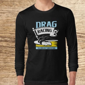 Drag racing Logo Long Sleeve T-Shirt Funny Size S to 5XL - Picture 1 of 6