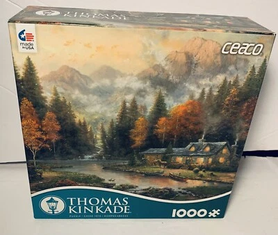 2016 Ceaco Thomas Kinkade 1000 Piece Puzzle Evening at Autumn Lake #3310-51 - Image 1 of 4