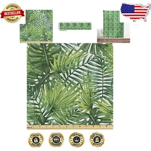 Artistic 5 Yards Tropical Fabric with Palm Tree Motif - Machine Washable Quality - Picture 1 of 8