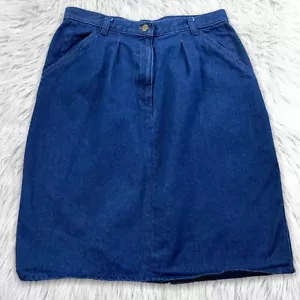 Vtg 70's LL Bean Denim Skirt A Line 16 Blue - Picture 1 of 5