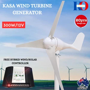 KASA Wind Turbine Generator 3Blade 300W 12V Digital Hybrid Wind Solar Controller - Picture 1 of 7