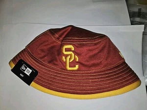 USC Trojans NEW ERA Red Football Bucket Hat KID's Size MED/Large FLEX New w Tags - Picture 1 of 8