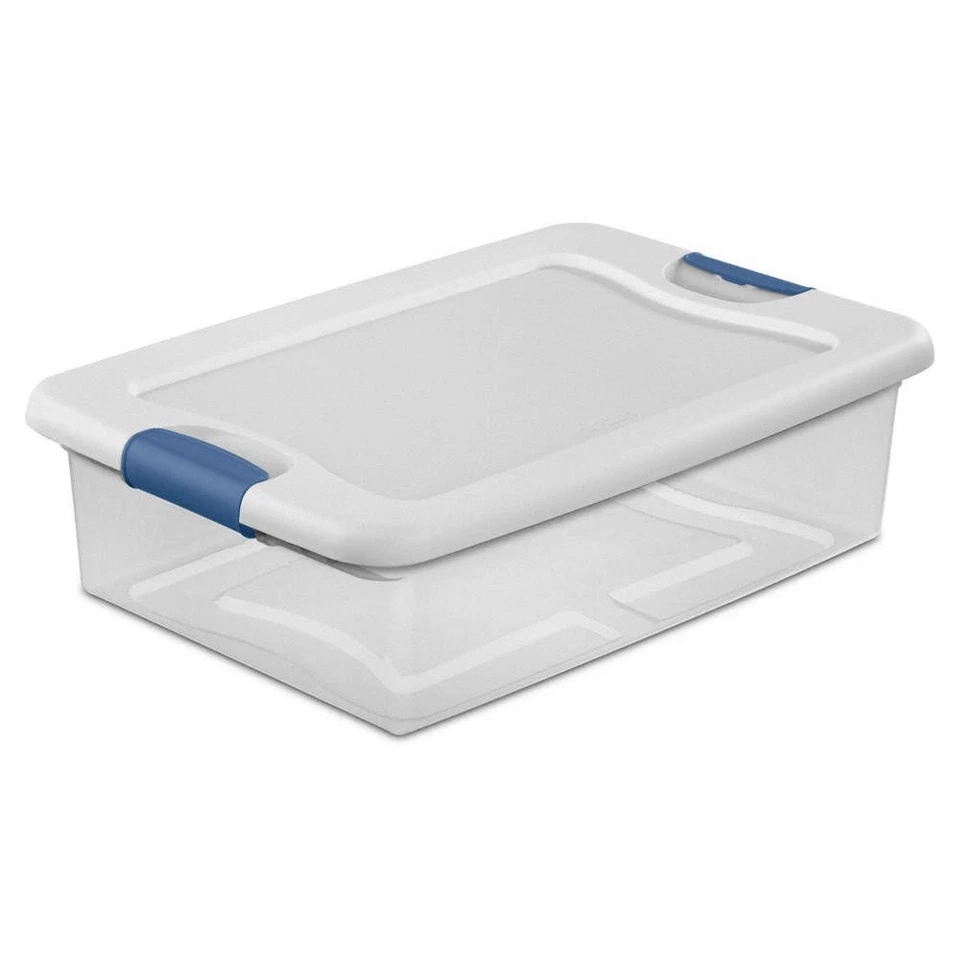 STERILITE 52VN74 PK 2 Storage Tote,Clear/White,Polypropylene 52VN74 - Image 1 of 1