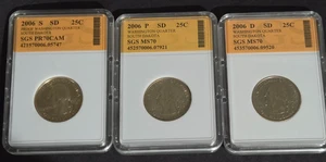 SOUTH DAKOTA STATEHOOD 1 Proof & 2 QUARTERS, P,S & D - Picture 1 of 8