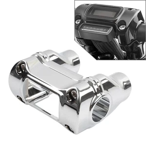 2" Handlebar Riser 1 1/4" Bar Clamp Chrome Fit Harley Softail Fat Boy Street Bob - Picture 1 of 10