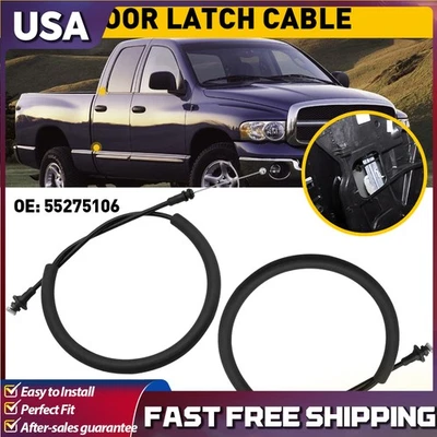 2x cable de liberación de pestillo de puerta trasera izquierda/derecha para Ram 2500 Dodge 3500 1500 1998-02 Foto 1 de 4