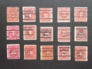 (15) INVERTED USED US Different CITIES PREC DEF.-stamps-8-15-H-POSTAGE DUES - Picture 1 of 2