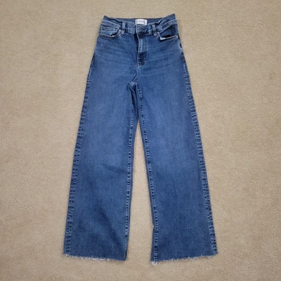 Frame LE SLIM PALAZZO Raw Hem Denim Wide Leg Jeans Sz 28 Mom/ Minimal/ Y2K - Image 1 of 4