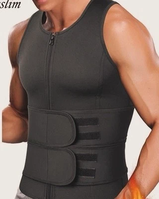 Traje de sauna para hombre chaleco quemador de grasa sudor pérdida de peso cintura entrenador compresión  Foto 1 de 4
