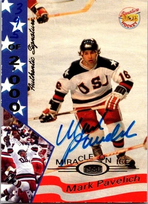 1995 Signature Rookies 1980 Miracle On Ice Set #25 Mark Pavelich Auto /2000 - Image 1 of 2