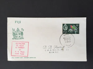 FIJI 1966 4/- + LIMITED ISSUE CACHET ON COVER "1 MR 66" PMK TO LOCAL - Bild 1 von 2
