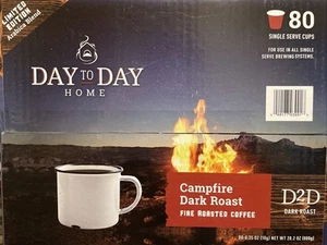 Coffee Pods Single Serve Day To Day 80 Count Campfire Dark Roast. - Picture 1 of 4