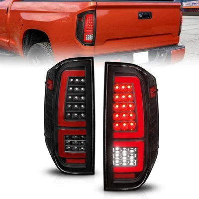 Conjunto de luz trasera de lente transparente negra con barra de luz para Toyota Tundra 2014-21 [LED] Foto 1 de 4