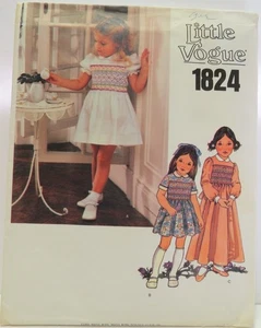 Vogue 1824 Child's smocked top dress pattern, size 2, uncut - Picture 1 of 4
