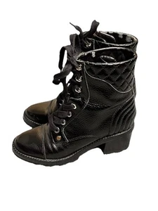 Botas de combate Marc Fisher negras con cordones de tacón pequeño para mujer talla 8 negras - Imagen 1 de 10
