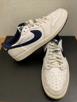 Nike Air Jordan 1 Low OG Zapatos Azul Metálico Azul Marino Medianoche 705329-106 Para Hombres Talla 13 Foto 1 de 4