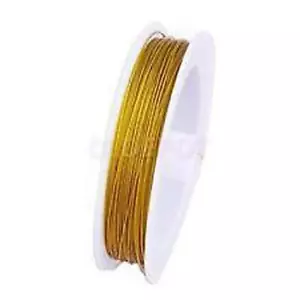 50mtr Rolle 0,45mm TIGERSCHWANZ AUFFÄDELN DRAHT GOLD SCHMUCK KORDEL - Bild 1 von 2