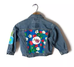 Chaqueta de Jean Lady Bug Fresa Talla Juvenil M Parches Reciclados Bordados Niños Gap - Imagen 1 de 5