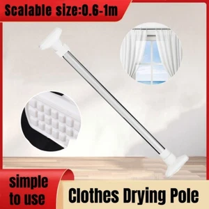 Adjustable Curtain Tension Rod Extendable Rack Shower Wind Curtain Closet Pole - Picture 1 of 12