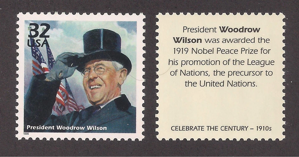 WOODROW WILSON - PRESIDENTE DE EE. UU. 1913-1921 - SELLO POSTAL DE EE. UU. - COMO NUEVO Foto 1 de 1