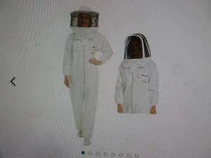 Beekeepers Max Pro White Cotton Suit Including 2 Non Flammable Veils, XXL - Picture 1 of 7