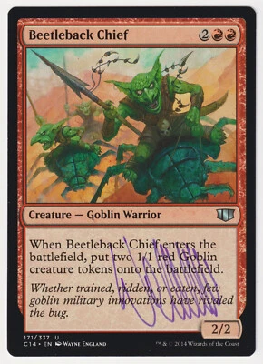 Purple Signed Beetleback Chief LP Commander 2014 Artist Wayne England MTG Magic! - Image 1 of 2