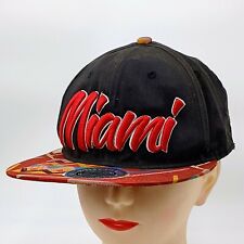 Vtg MIAMI Red Embroidered LogoFlatbill Snapback New Adjustable Baseball Hat Cap 