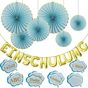 Schuleinführung Schulanfang Einschulung Deko Set- Folien Ballons Fächer Konfetti - Bild 1 von 1