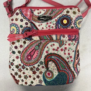 Donna Sharp multicolored paisley Crossbody bag 8” x 8.5”, adjustable strap, EUC - Picture 1 of 9