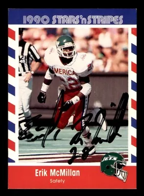 1990 Fleer Stars 'n Stripes Football #6 Eric McMillan Signed Autograph (no COA) - Image 1 of 2
