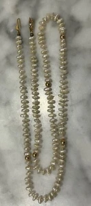 Vintage 14k Gelbgold Perlen & Süßwasserperlen Halskette 20" - Bild 1 von 14