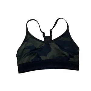 Victoria's Secret Sports Bra Camo Print Black and Green Size Small - Picture 1 of 4