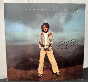 GRAHAM NASH Signed EARTH & SKY LP VINYL Record CSNY Excellent VTG Promo Album - Picture 1 of 10