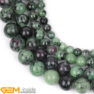 Ruby Zoisite Natural Stone Round Loose Spacer Beads For Jewelry Making 15" Bulk - Bild 1 von 33