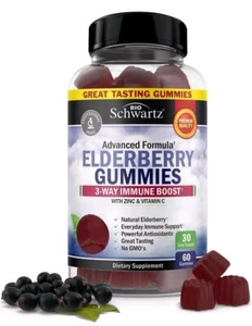 Elderberry Gummies with Zinc and Vitamin C for Adults & Kids Natural Immune.267 - Picture 1 of 10