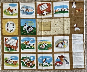 Little Golden Book Fabric Poky Little Puppy Panel Cotton Quilt Quiet Cut Sew Dog - Picture 1 of 9