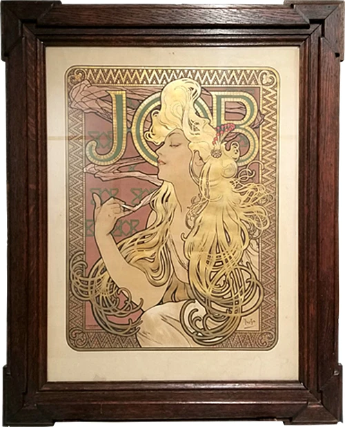 Alfons MUCHA - JOB. 1896. AFFICHE lithographiée. Cadre d'époque. - Photo 1/1